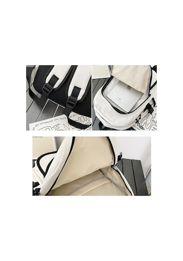 Geniş Kapasiteli Ergonomik Sırt Çantası Lise Ve Üniversite Öğrencileri İçin Şık Ve Dayanıklı Okul Çantası, Seyahat Ve Günlük Kullanım İçin Pratik Tasarım Beyaz