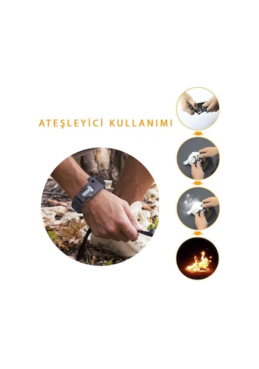 Paracord Outdoor Bileklik Çok Renkli