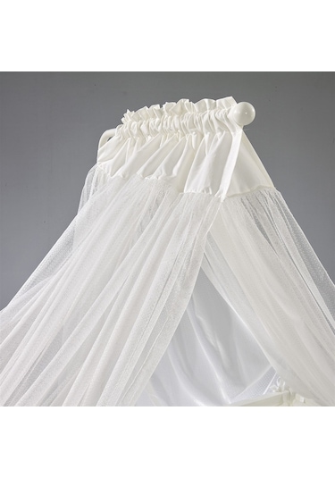 Meltem Kids Kral Sallanır Ahşap Anne Yanı Beşik 60 x 120 CM Beyaz - Krem