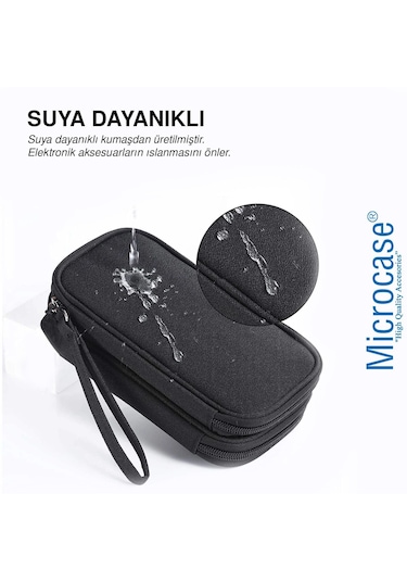 Microcase Taşınabilir Su Geçirmez Çift Katman Ve Fermuarlı 8 Bölmeli Seyahat Çantası Organizer Al4210 Siyah