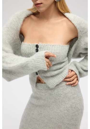 Vintera Gri Üçlü Triko Takım Gri