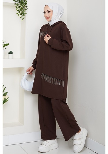 Zincir Detay Oysho İkili Takım 1660 - Kahve Kahverengi