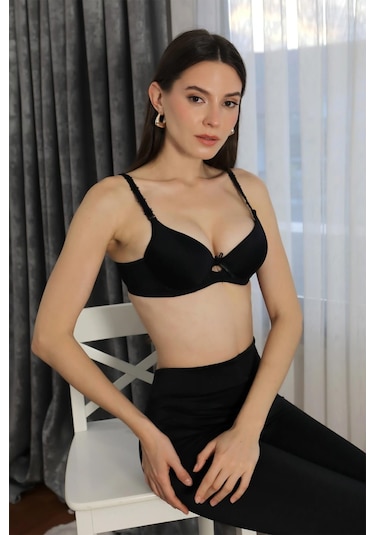 Akbeniz Kadın Destekli Balenli Sütyen 2814 Siyah