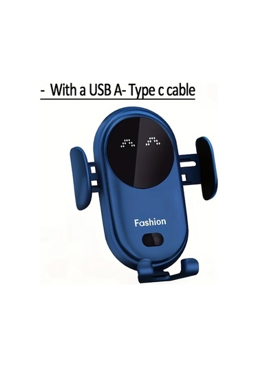 Elmpaly Mavi Kablosuz Araç Şarj Cihazı Otomatik Kavrama İphone Uyumlu 16 Pro Max 15 14 Samsung Galaxy Uyumlu S24 S23 S22 İçin