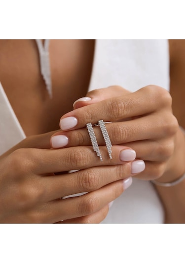 Su Yolu Set Beyaz Altın Üç Sıra T14336