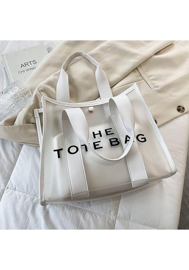 Dofolink Kadınlar İçin 2'li Transparan Pvc Çanta - Günlük Kullanim, İş Ve Seyahat İçin Çok Renkli