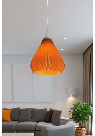 Modern Sarkıt Örme Tasarım Avize Orta Boy Kahve Salon Oturma Odası Çalışma Odası Vegan Pla Çok Renkli