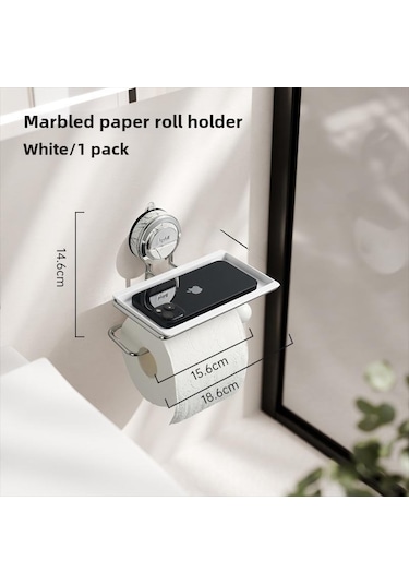 Yunboo Duvarlı Tuvalet Kağıdı Tutucu, Delme Yok Süspansiyon Cup İle Monte, Lüks Ev Kullanıma Uygun, Çok Amaçlı Depolama, Mermer Beyaz Diğer