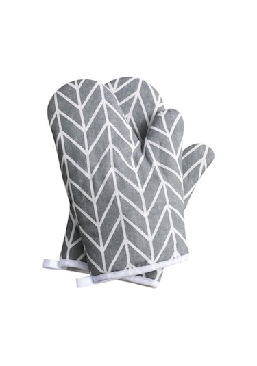 Kangvka 2'li Isı Dayanıklı Kaymaz Tutuşlu Fırın Eldiveni Seti - 200 C'ye Kadar Isıya Dayanır, Pamuklu Konforlu, Makine Yıkama Uygun Siyah