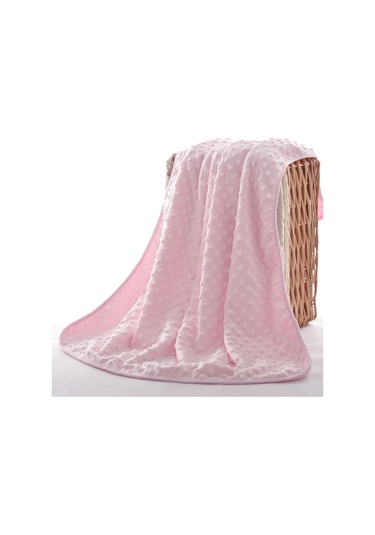 Sones İlkbahar Ve Sonbahar Çift Katlı Bebek Örgü Polar Battaniye Yatak Örtüsü Pembe