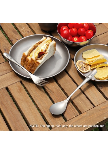 Springsun Titanyum Çatal Kaşık Seti - 185mm Uzunluk, 25g Hafif Çok Renkli