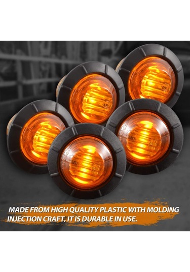 3/4" Yuvarlak Led Ön Arka Yan İşaret Işıkları Su Geçirmez Kurşun Geçirmez İşaret Işıkları 12v Araba Kamyon İçin Kehribar Kırmızı