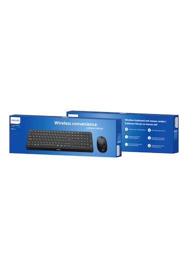 Philips SPT6407 Bluetooth Kablosuz Türkçe Q Klavye Mouse Seti Siyah