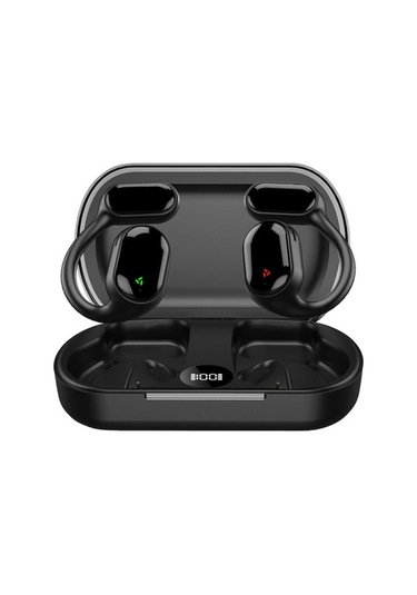 Pazly Springsun Bluetooth 5.3 Kablosuz Tek Kulaklık, Dijital Ekranlı Spor Askılı, Siyah, Şarjlı Mikrofonlu, Hızlı İletim