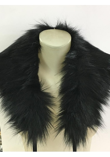 Kürk Yaka / Yaka Kürkü Kollu Takım Siyah Siyah