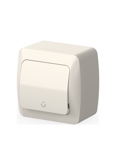 Elbi Eva Beyaz Nemliyer Light Anahtarı Ip54