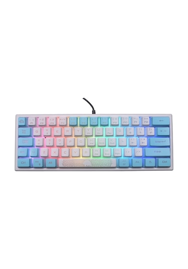 Sones Zıyoulang K61 62 Tuşlu RGB Kablolu Aydınlatmalı Oyuncu Klavye
