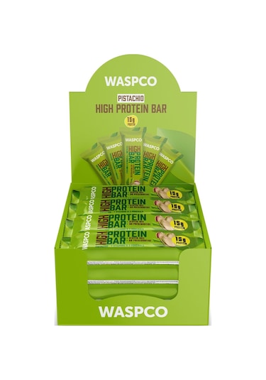 Waspco Yüksek Protein Bar - Antep Fıstıklı 50g X 12 Adet