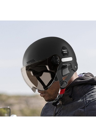 Lemestar Jialan Jl Motosiklet Kaskı - Siyah, Hafif Ve Konforlu Scooter Kaskı