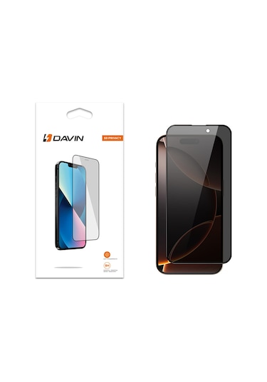 Zore Apple Uyumlu iPhone 16 Pro Max Davin 5d Privacy Cam Ekran Koruyucu