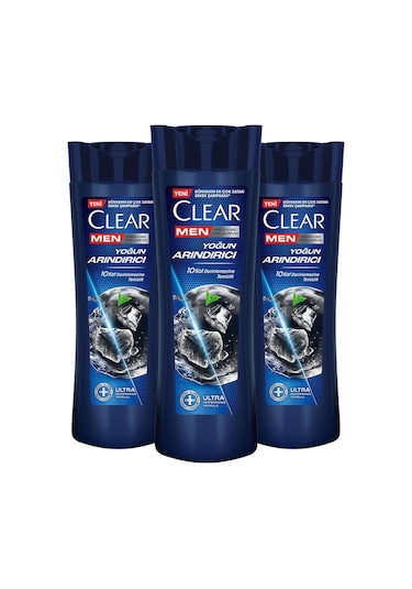Clear Men Yoğun Arındırıcı Kepeğe Karşı Etkili Şampuan 3 x 350 ML