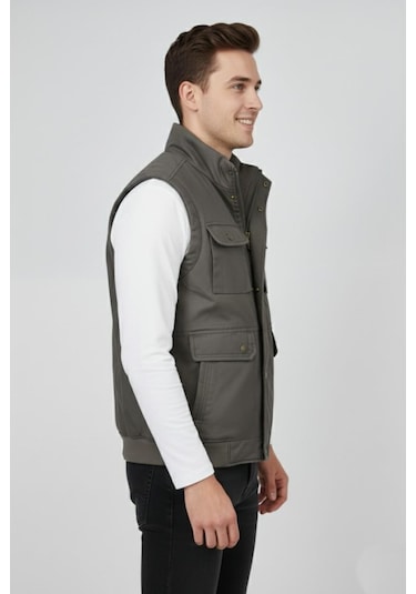 Erkek Kışlık İçi Peluş Spor Avcı Yelek 4101 Bgl-st04910 VİZON