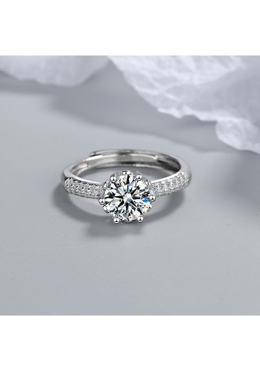 Lindon Kadın Bakır Alaşım Zirkon Yüzükler Parti Güzel Mücevher Yüzük Gümüş