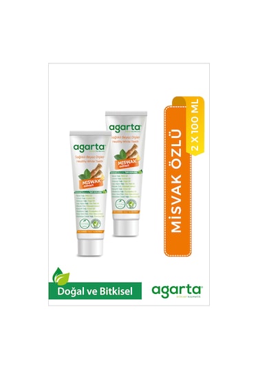 Agarta Doğal Misvak Özlü Diş Macunu 2 x 100 ML