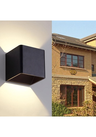 Suntek Duvar Lambası Yukarı Aşağı Işıklar Alüminyum Siyah Siyah