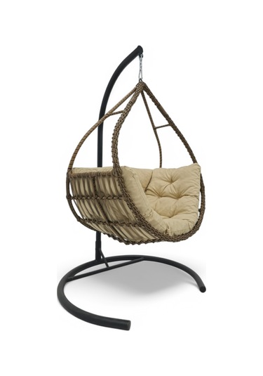 Wellagarden Selge Tekli Rattan Salıncak Kahve