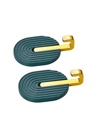 Geeroyoo Yeşil Yeşimli 2 Adet Abs Materyal Süper Yapışkan Duvar Kanca - Banyo, Mutfak, Kapı Arkasında Kullanıma Uygun, Havlu, Çanta, Giyecek Asma İçin Delme Yok Kurulum Koyu Yeşil