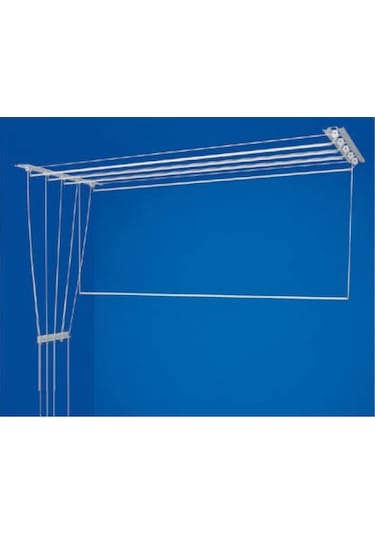 Asansörlü Çamaşır Askısı Tavan Tipi 6 Çubuk 160 CM Beyaz
