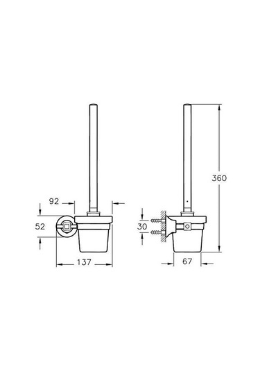 Juno Swarovski Tuvalet Fırçalık-Kapaksız Krom A44241