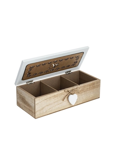 Decor Point Kapaklı Çay Poşetleri Kutusu, 24x10x7 Cm 299462073 Beyaz