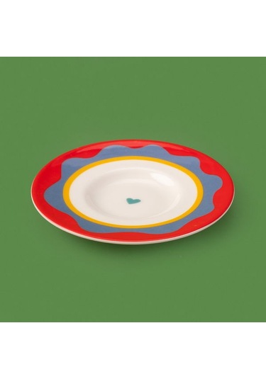 Evidea Kitchen Granny Çay Tabağı - Kırmızı / Yeşil - 13 Cm Kırmızı / Yeşil Kırmızı - Yeşil