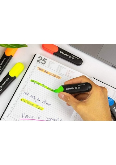 Schneider Neon Canlı Renk Fosforlu Kalem 6'lı Set Çok Renkli