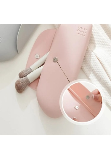 Yulong Moveevo Yumuşak Silikon Makyaj Aleti Saklama Çantası - Antrasit