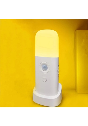 Hareket Sensörlü Şarjlı Led Gece Lambası 2000 Mah, 120 Algılama 5 Kademe Sos Modu Beyaz