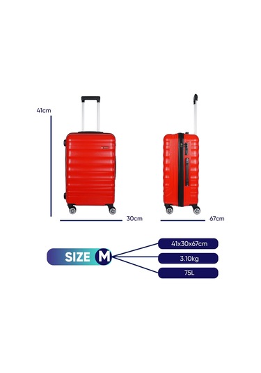 Vegmann Delphin Kırmızı Orta Boy Valiz Kırmızı