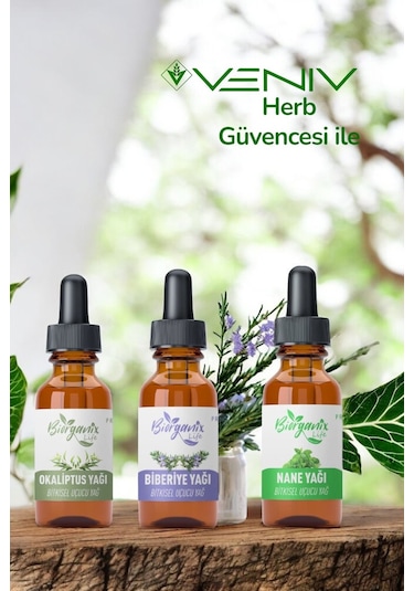 %100 Doğal Yağ Seti - Okaliptus Yağı - Biberiye Yağı - Nane Yağı 3x20 Ml 20 ML