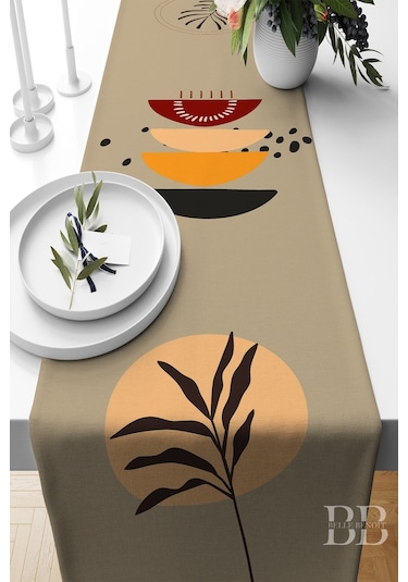 Belle Benoit Baskılı Amerikan Servisi Runner 140 x 40 CM Desen7