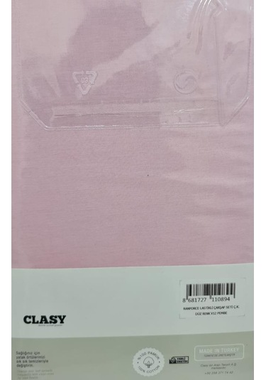 Clasy Tek Kişilik Lastikli Çarşaf Seti V12 Pembe