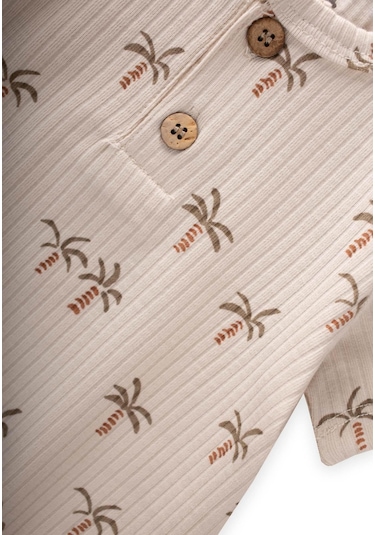 Cigit Desenli Fitilli Tulum 0-3 Yaş Palmiye Desen Palmiye Desen