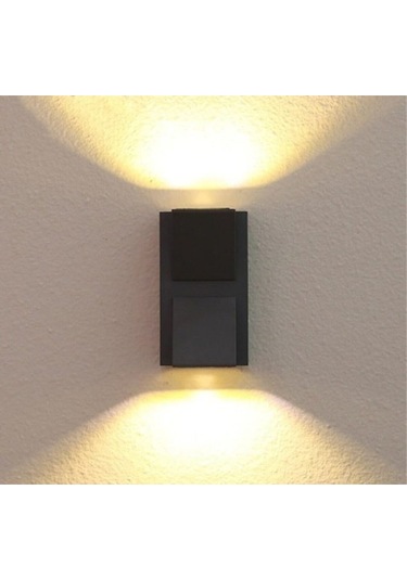 Rodos İç ve Dış Mekan Modern Dekoratif Led Aplik 7 Watt Gün Işığı Siyah