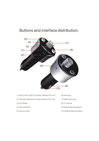 Bc05 Çift Usb Şarj Bluetooth Fm Verici Mp3 Çalar Araç Kiti, Eller Serbest Arama Ve Tf Kart Ve U Disk Desteği