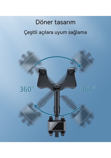 Eastmeeetwest--araba Cep Telefonu Standı Araba Dikiz Aynası Standı Ar Navigasyon Araba Çok Fonksiyonlu 360 Derece Siyah