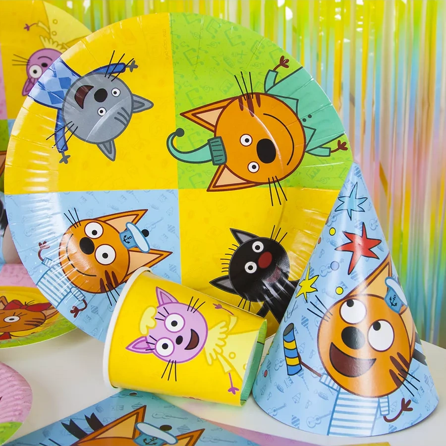 Davajdarit' 3 Kedi 12 Kişilik Tek Kullanımlık Parti Mutfak Seti 229745529 100 adet