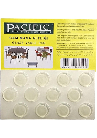 Pacific Cam Masa Altlığı Cam Tutucu Silikon Çap 18 Mm Şeffaf