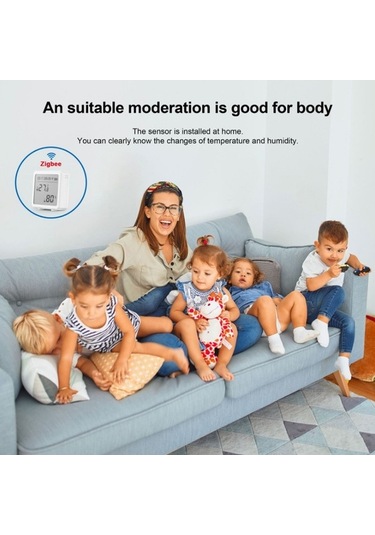 Supermarket1 Zigbee3.0 Akıllı Sicaklık Nem Sensörü, Lcd, Zaman, Alexa/google Home, Ağ Geçidi Gerekiyor