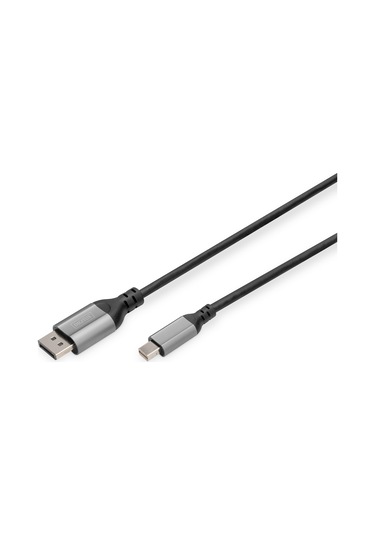 Dıgıtus 8k Displayport Adapter Cable, Mini Dp To Dp M/m, 2.0m, Alu Housing, Uhd 8k, Dp 1.4, Bl